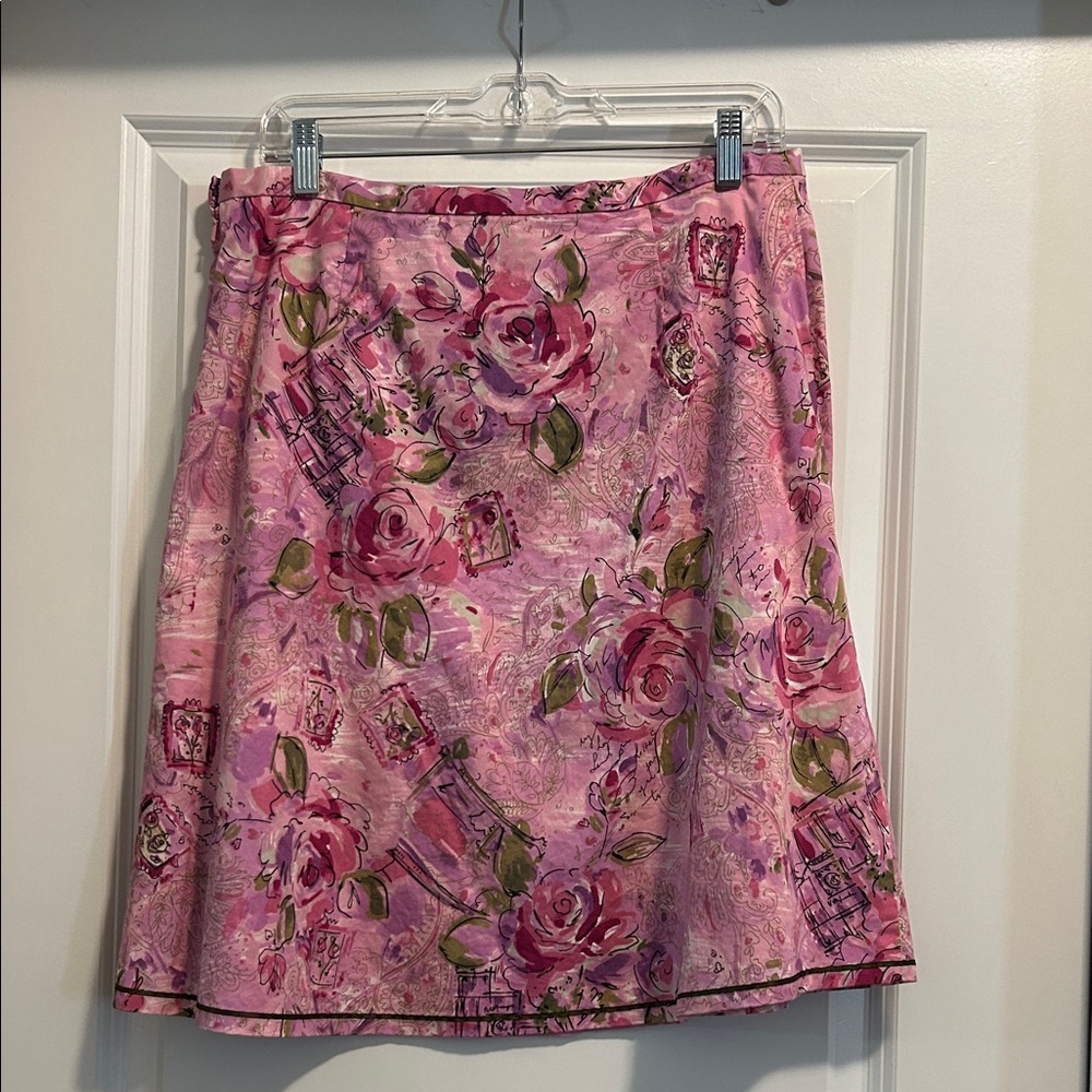 Misses Pink Floral Skirt